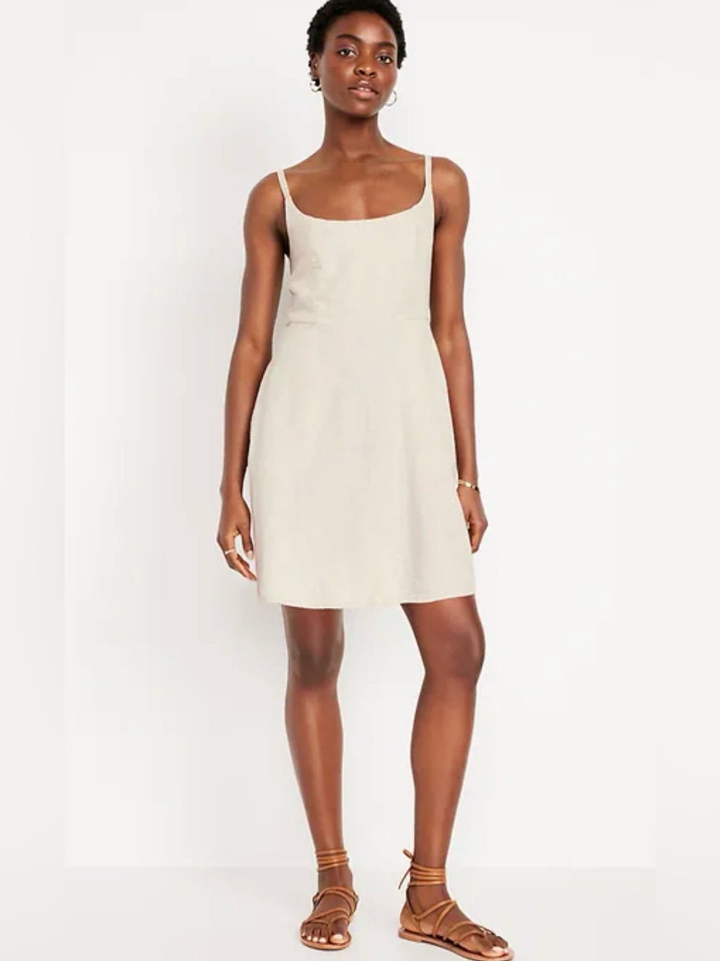Old Navy Fit & Flare Linen-Blend Mini Dress